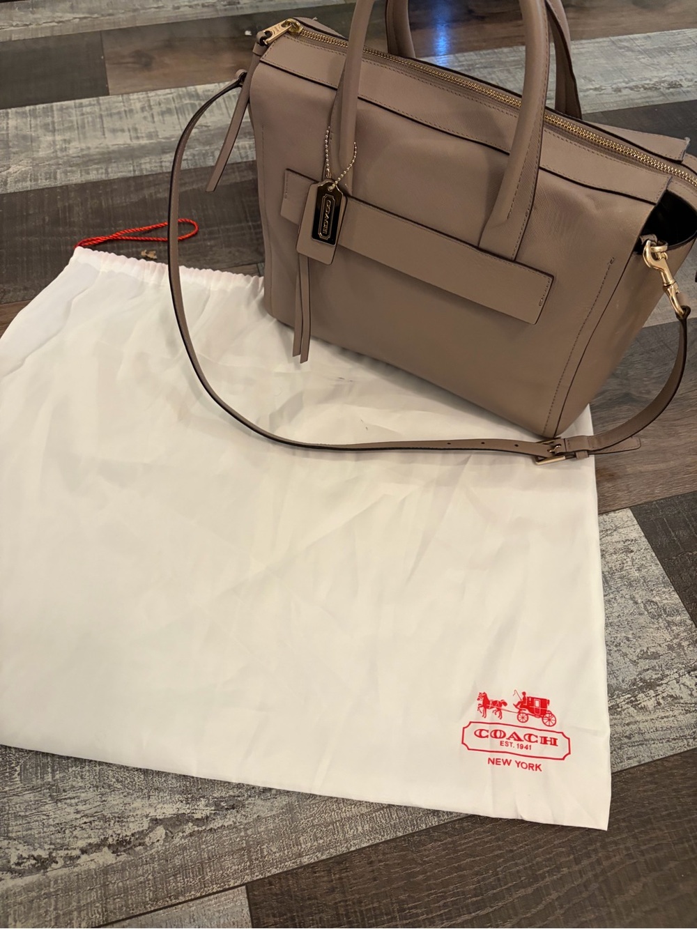 Coach Bleecker Riley Carryall 30149 Saffiano Leather Satchel w/ dust bag
